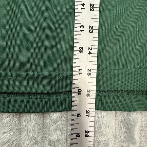 Nautica Polo Shirt Mens Med Slim Fit‎ Performance Sail Logo Green Navy White - Picture 5 of 9